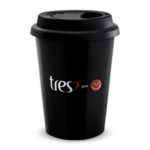 Copo plástico com tampa de silicone para café (350ml)