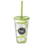 Copo com tampa e canudo espiral (550ml)