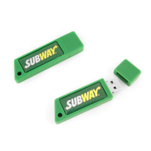 Pen Drive Emborrachado Personalizado com Adesivo Resinado