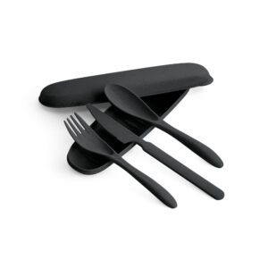 Conjunto de talheres em bambu (com estojo)