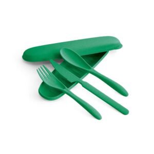 Conjunto de talheres em bambu (com estojo)