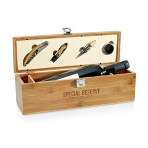 Conjunto para vinho em bambu