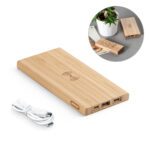 Bateria portátil em bambu 5.000 mAh