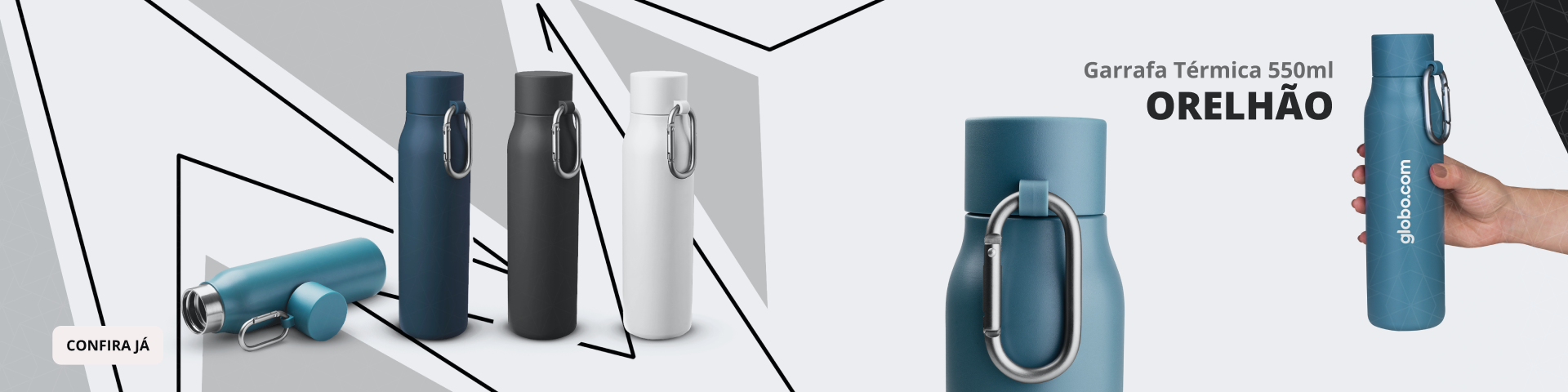 Conheça a Garrafa Térmica Orelhão 550ml, um lançamento que combina design moderno, sustentabilidade e alta performance térmica. Fabricada com parede dupla em inox reciclado, ela mantém a temperatura das bebidas por mais tempo e oferece praticidade para a rotina de trabalho, viagens e atividades ao ar livre. Com acabamento premium em pintura a pó, tampa em plástico PP e mosquetão de alumínio para transporte, a Garrafa Térmica Orelhão se destaca como um excelente brinde corporativo personalizado. Personalize com a sua marca e transforme este lançamento em uma poderosa ferramenta de branding, visibilidade e relacionamento com clientes e colaboradores.