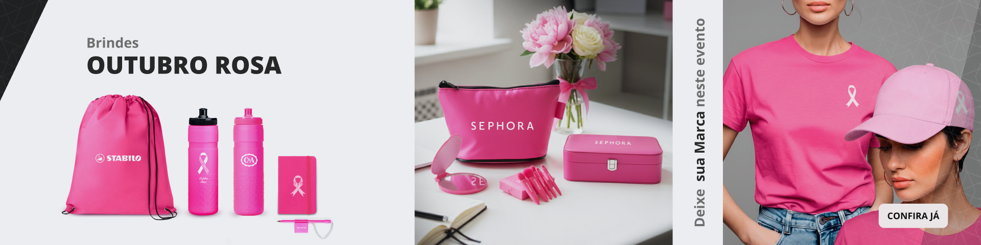 O Outubro Rosa reforça a conscientização sobre o câncer de mama e a importância da prevenção. Mostre que sua empresa apoia a saúde feminina e se posiciona com responsabilidade social. Utilize brindes personalizados para o Outubro Rosa para engajar e ampliar a mensagem de cuidado. Conte com a Promofy, escolha no catálogo e solicite seu orçamento.